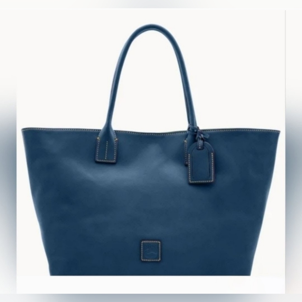 Dooney & Bourke Medium Russel Florentine Leather Tote in DENIM - NWT